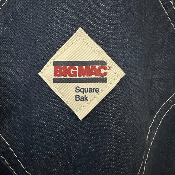 Vintage BIG MAC Square Bak Bib Overalls Blue USA Dungaree Carpenter - Picture 10 of 16